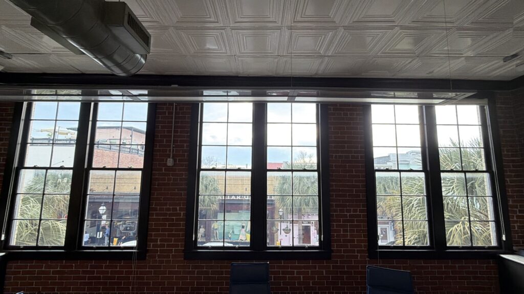 Heat control window tinting in an office in downtown Charleston, SC