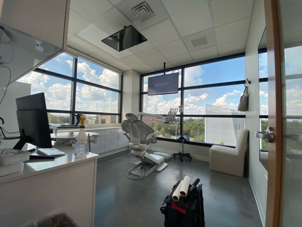 Heat control window film in a dental office